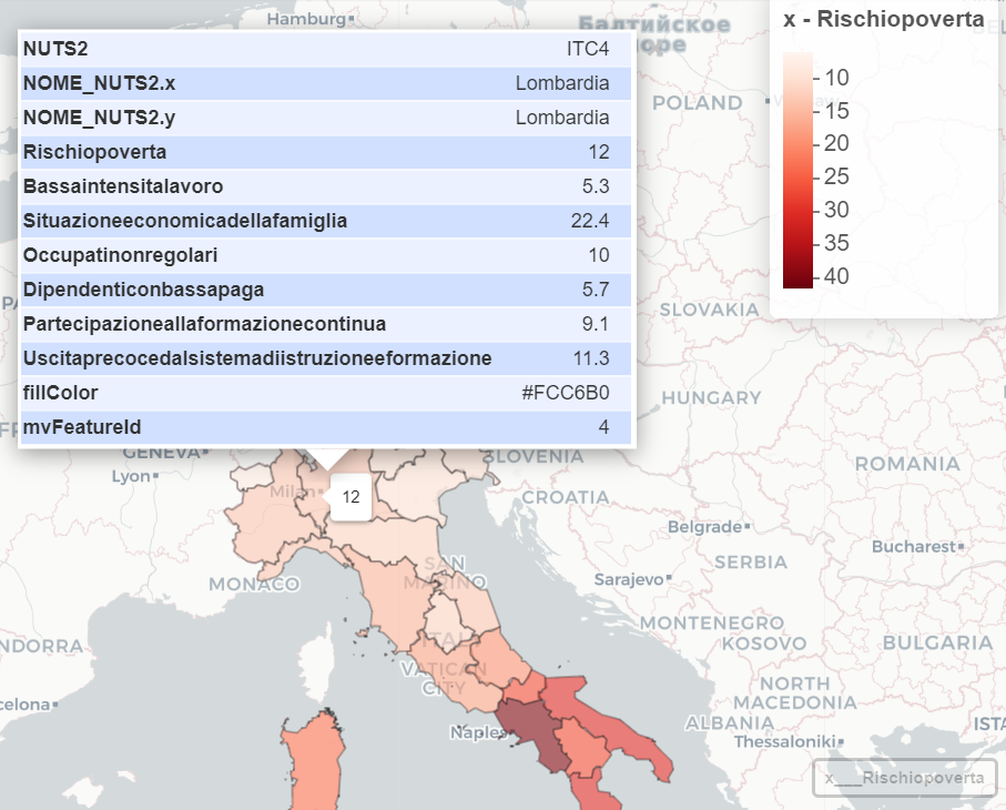 screenshot from the interactive map